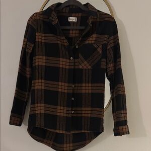 Altar’d state Plaid Shirt - Black and Brown